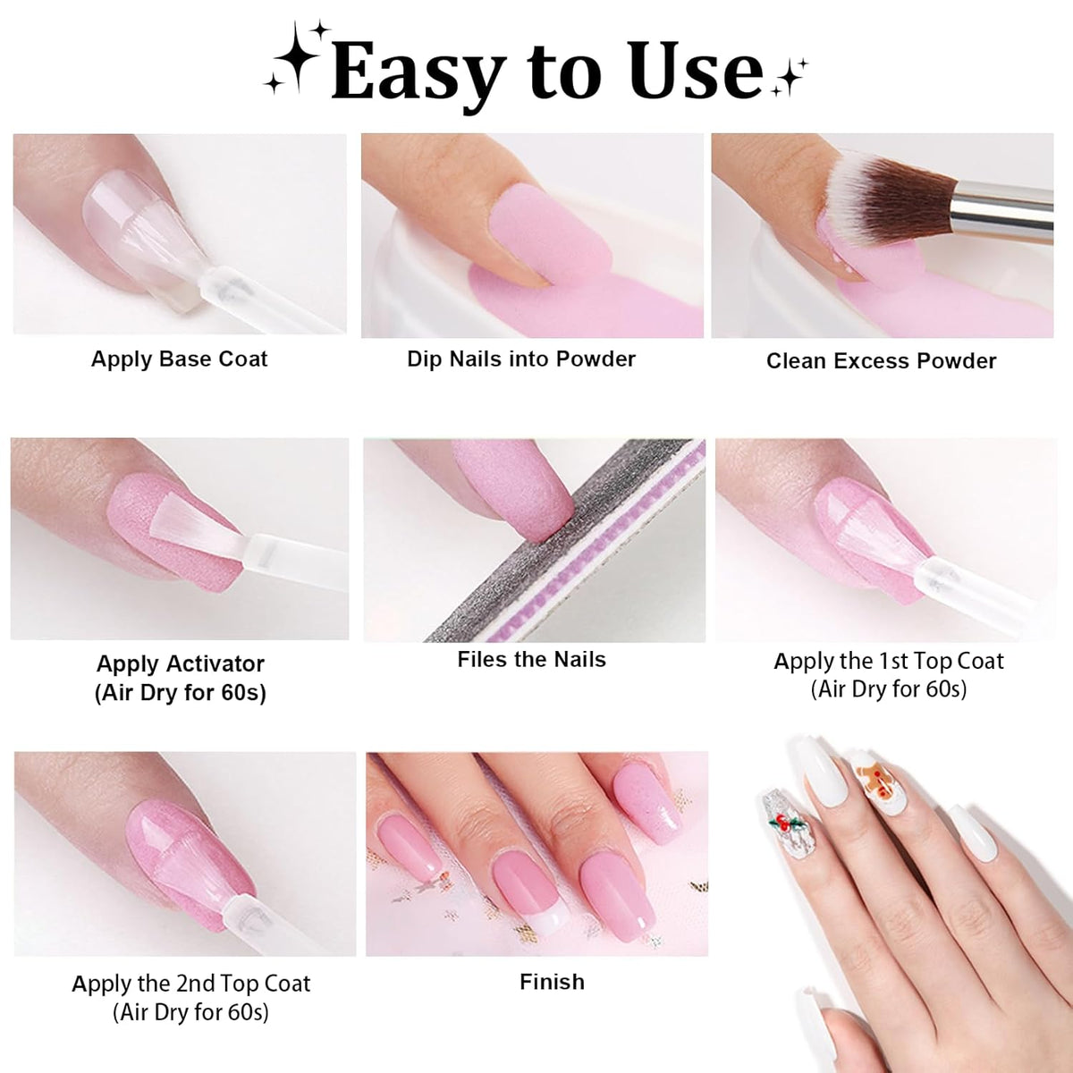 1 Oz Glitter Purple Nail Dip Powder, Odor-Free and Long-Lasting, No Needed Nail Lamp Curing