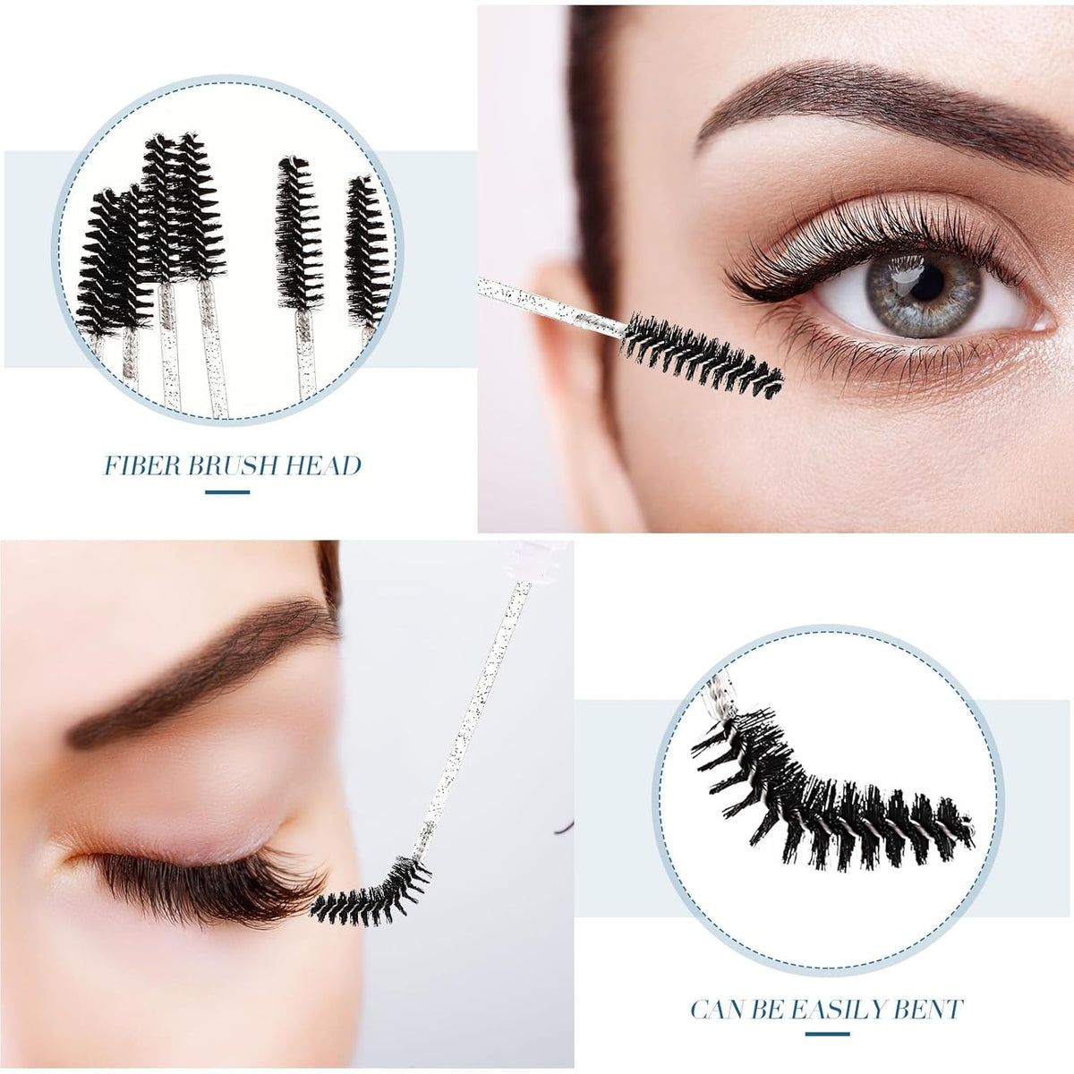Patelai 80 Pieces Disposable Mascara Brushes Tubes Set, 40 Pcs Empty Mascara Wand Tube with 40 Pcs