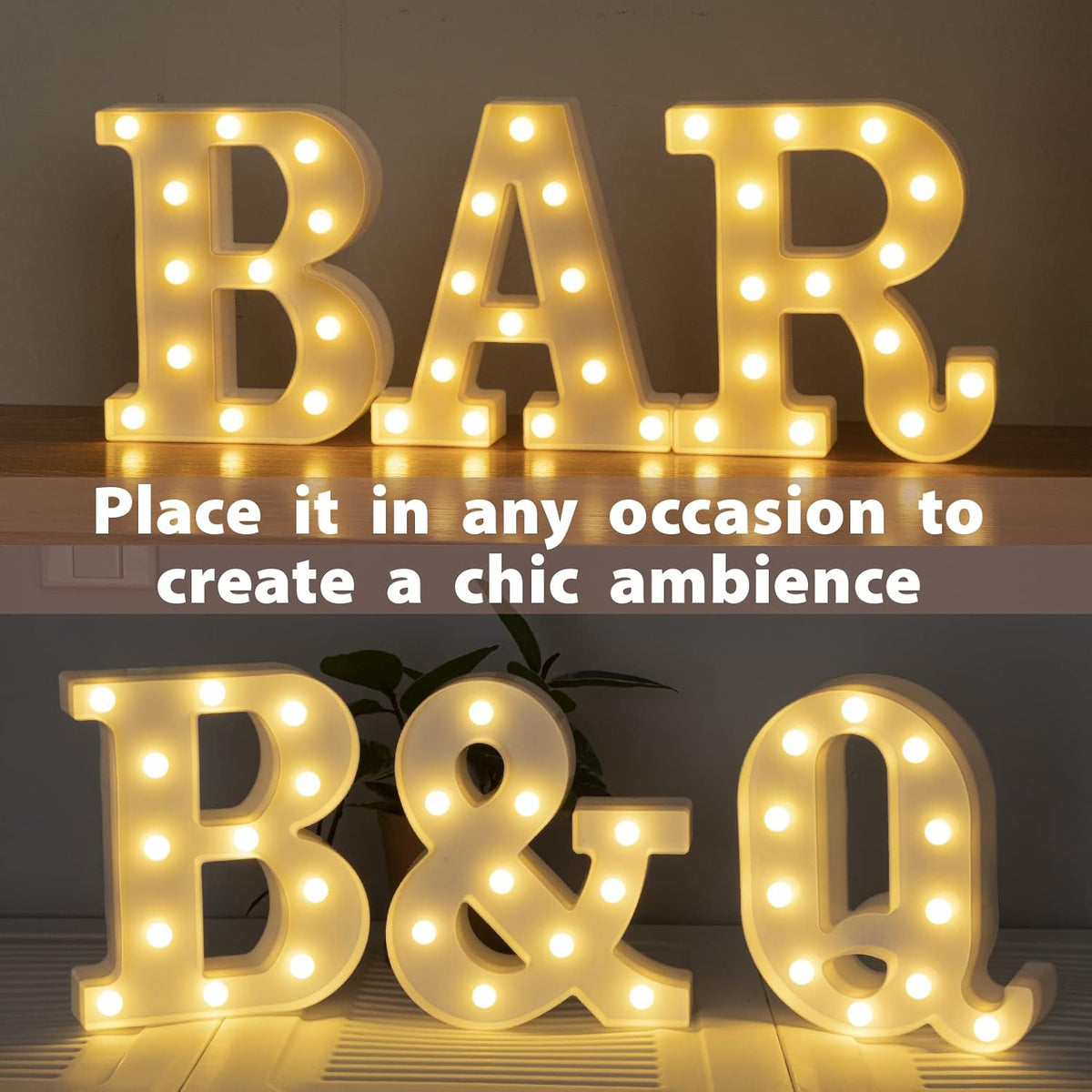 HXWEIYE Light Up Letters LED Marquee Sign 26 Alphabet and 10 Number Big Lights for Party Birthday