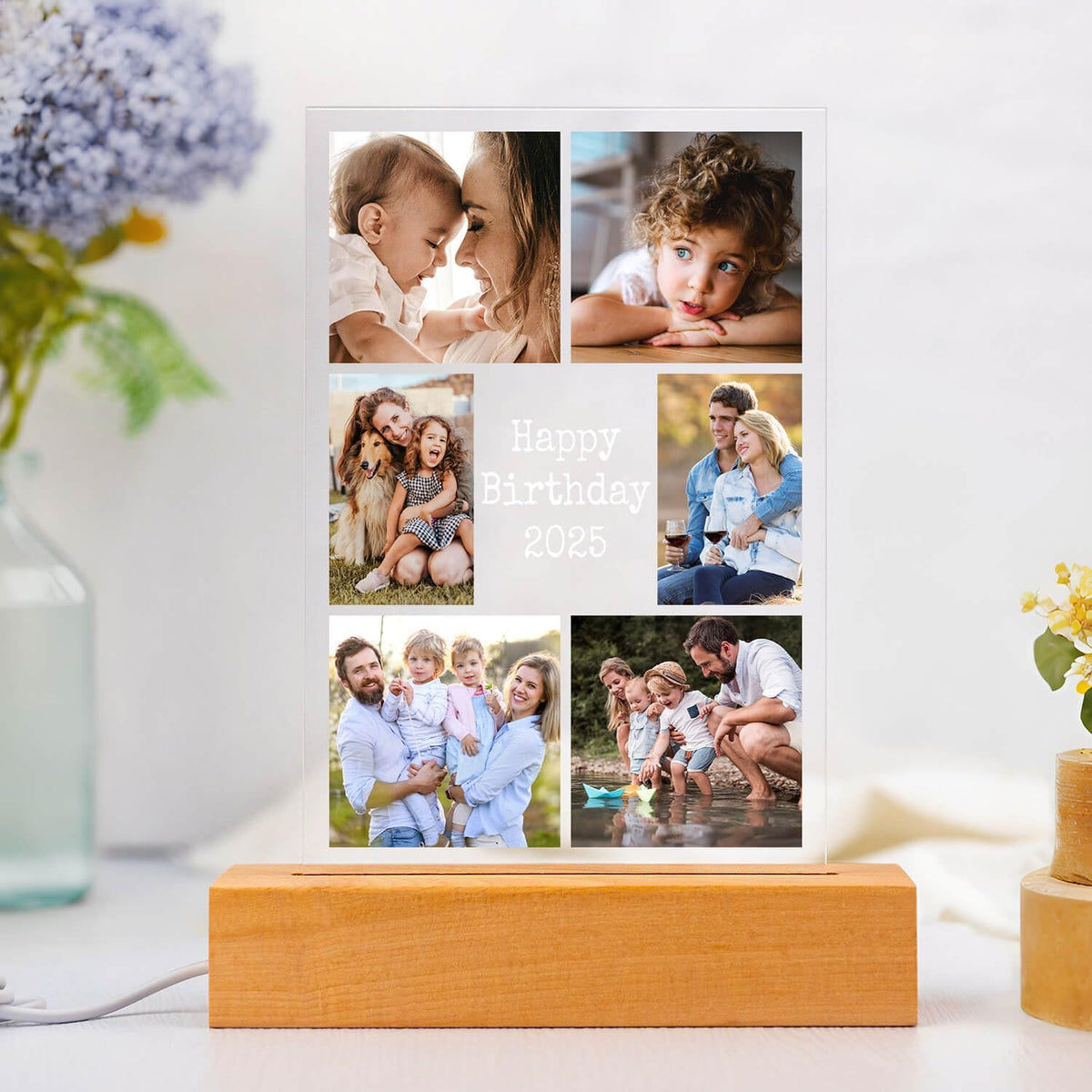 Custom Picture Frames with Photo, Personalized Photo Frame with Night Light, Customized Picture