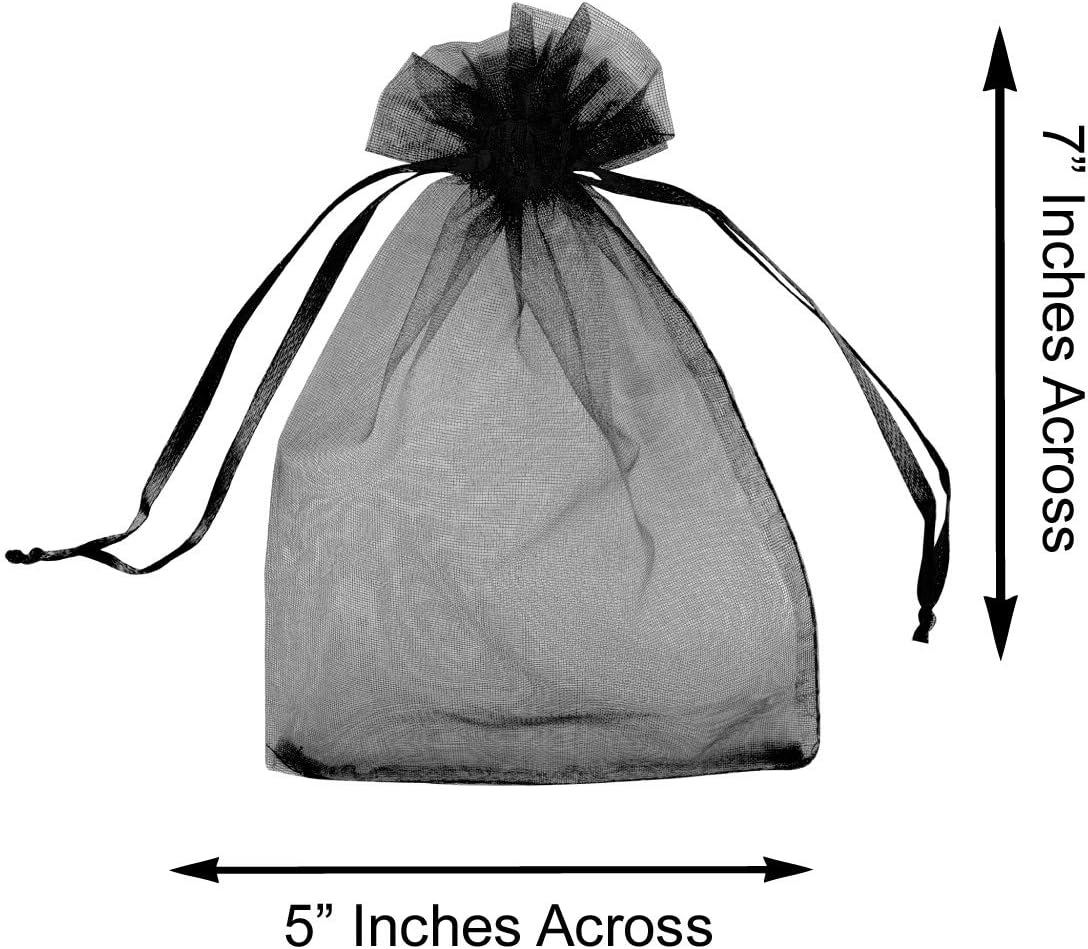 Super Z Outlet 100 Pack 5x7 Inch Mini Sheer Drawstring Organza Transparent Bags Jewelry Sack