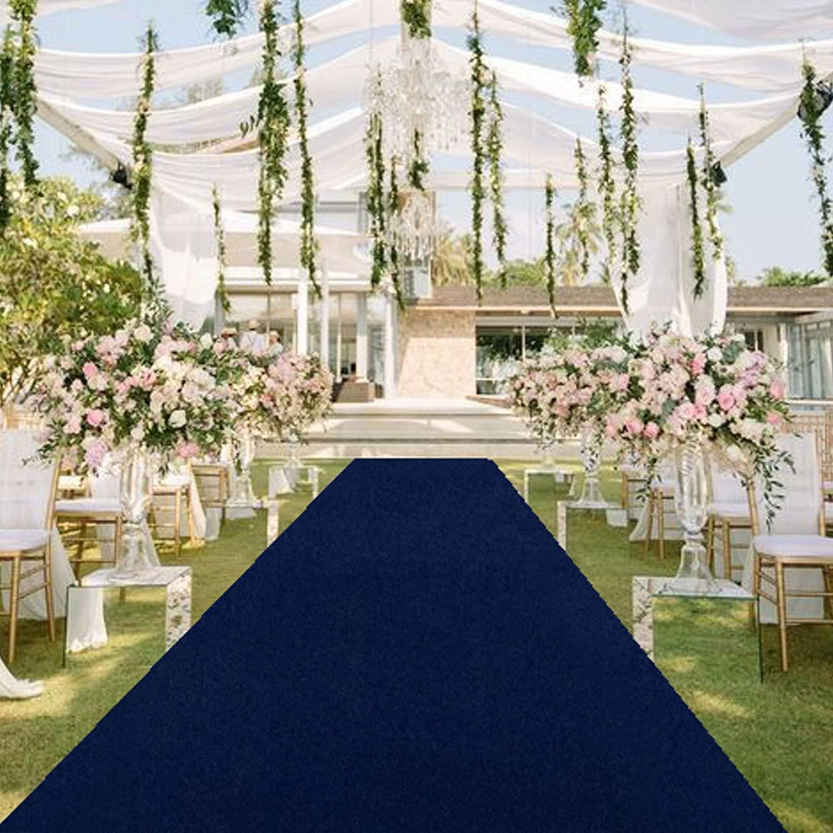 MODFUNS Aisle Runner for Wedding Navy Blue 4x15FT Aisle Runner Wedding Vintage Carpet Runner for