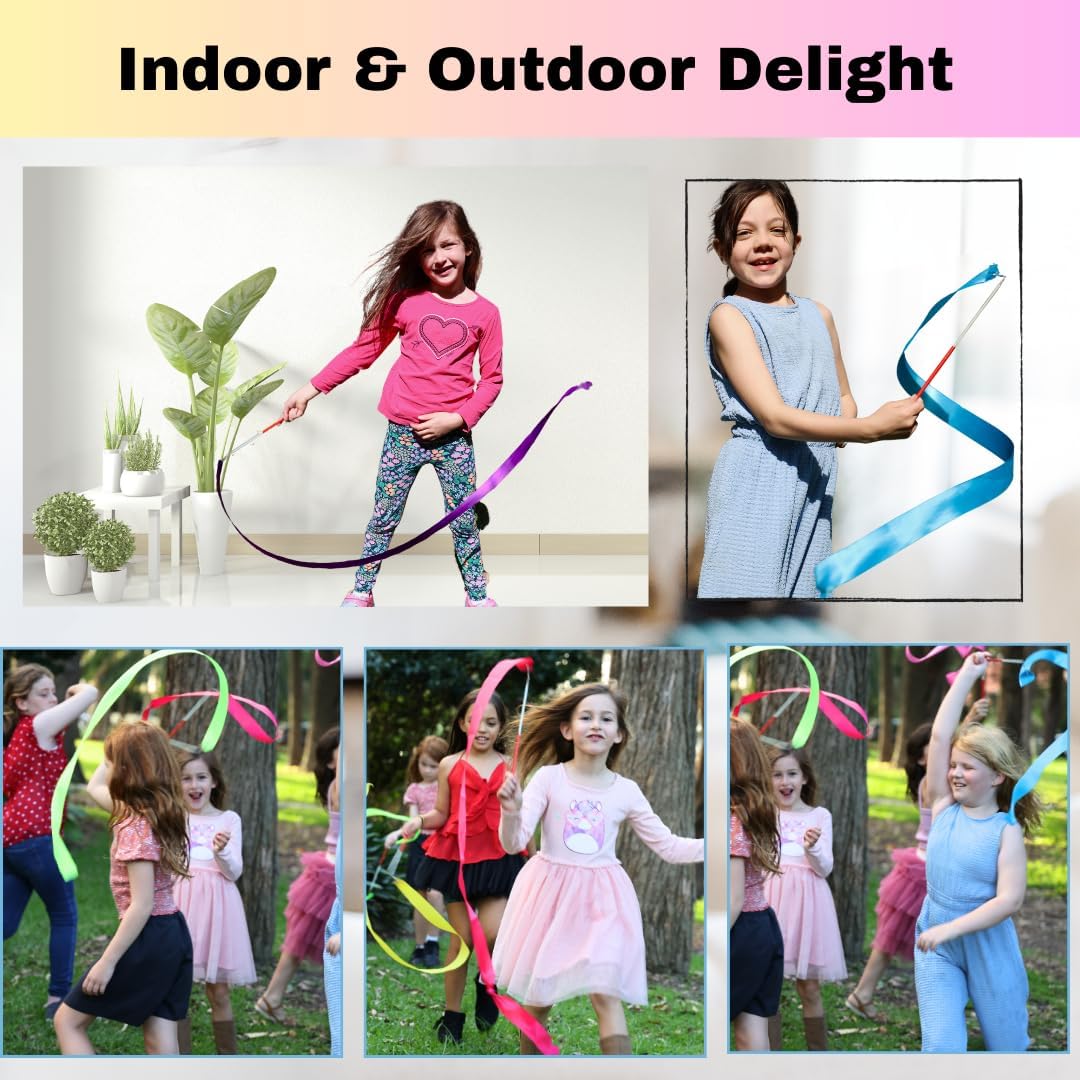 Ribbon Dancing Wands 20pcs Pack, Party Favor for Girls Birthday Party Supplies, Gymnastic Party