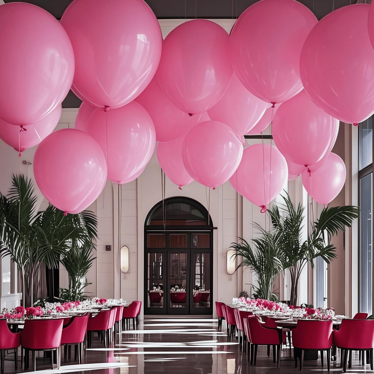 30 Pack Pink Balloons 36 Inch Pink Latex Party Large Balloon Bulk for Various Party Events