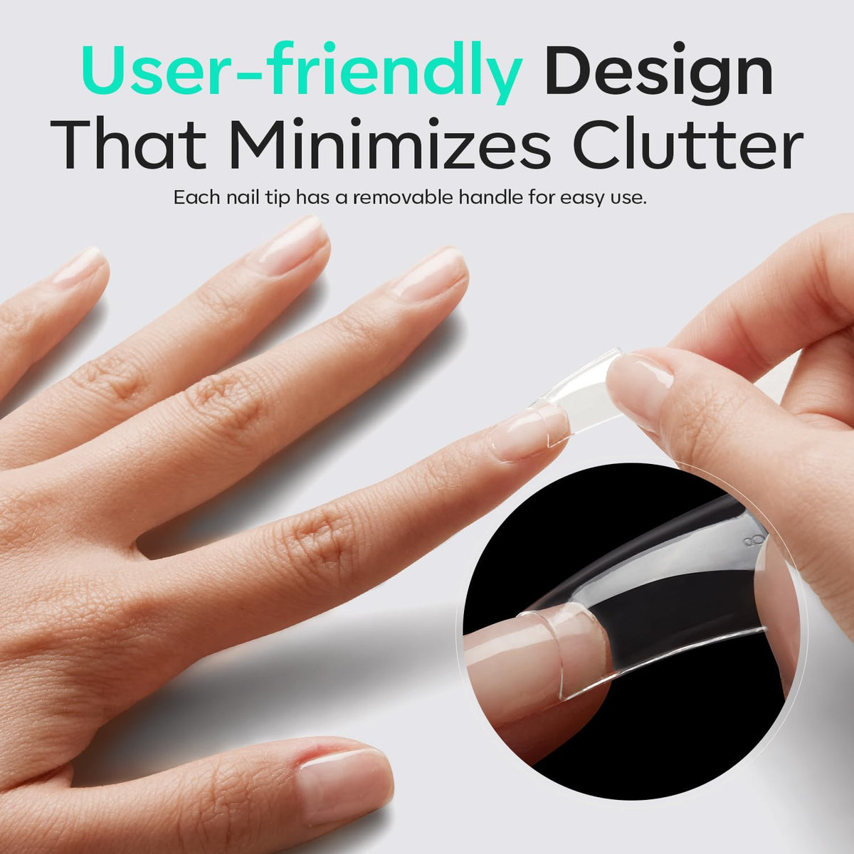 modelones Duck Nail Tips, Short Flare Pre-Shape Half Cover Soft Gel Tips Wide Style Acrylic Fake