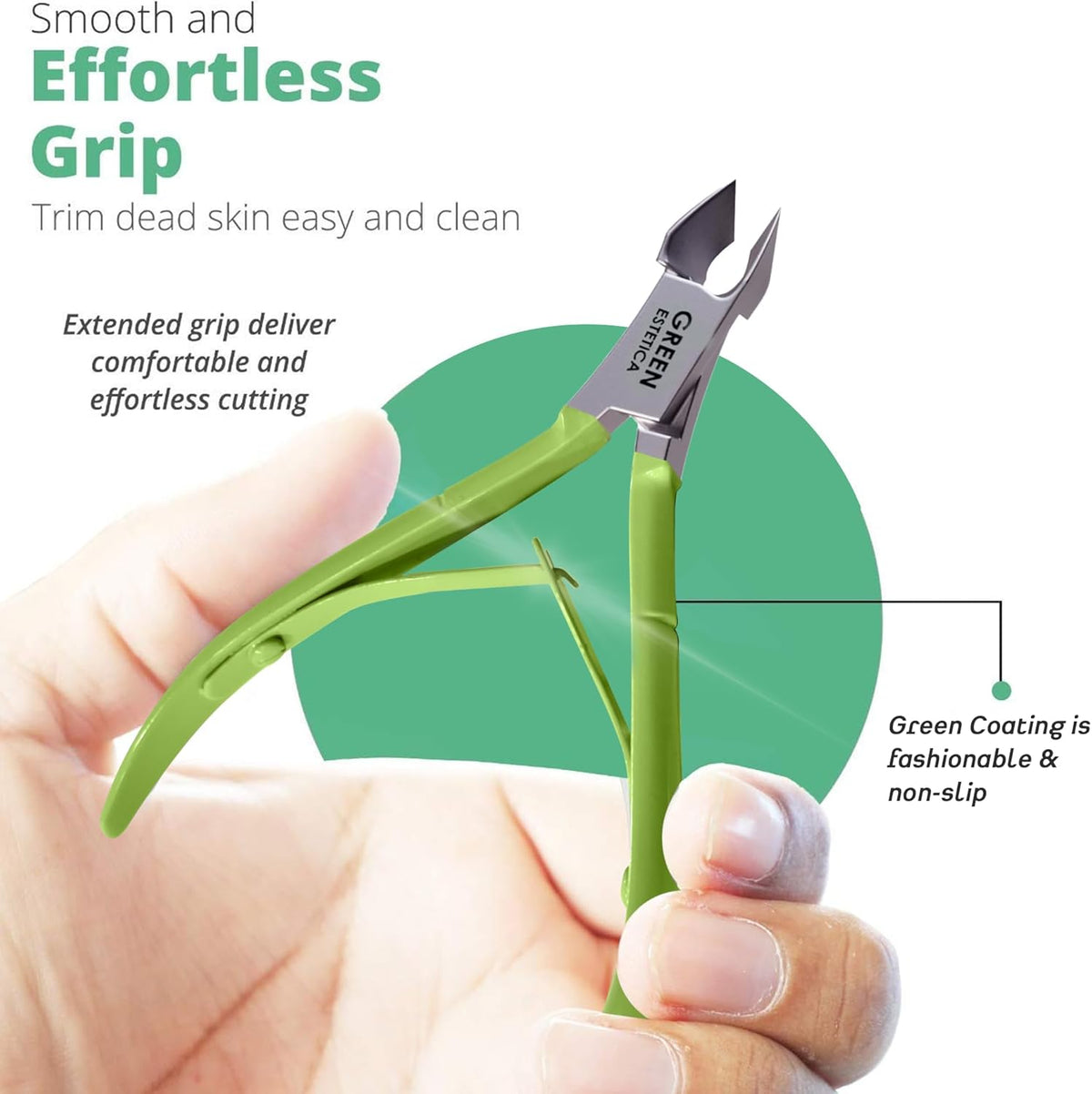 Professional Cuticle Trimmer with Cuticle Pusher Nail Cuticle Remover Nipper Silver Stainless Steel