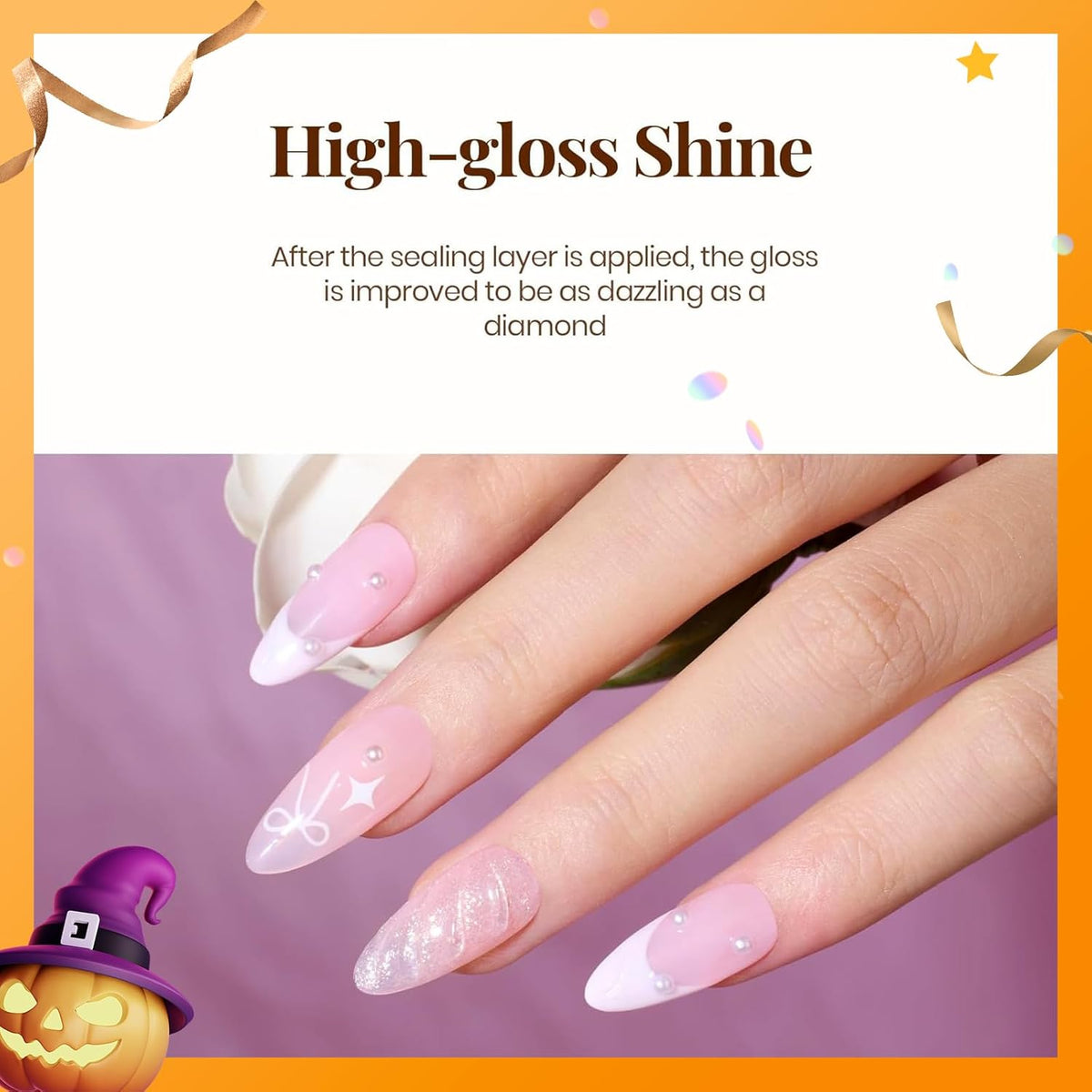 beetles Gel Polish No Wipe Gel Top Coat - Clear Color Top Coat Gel Nail Polish Shine Finish and