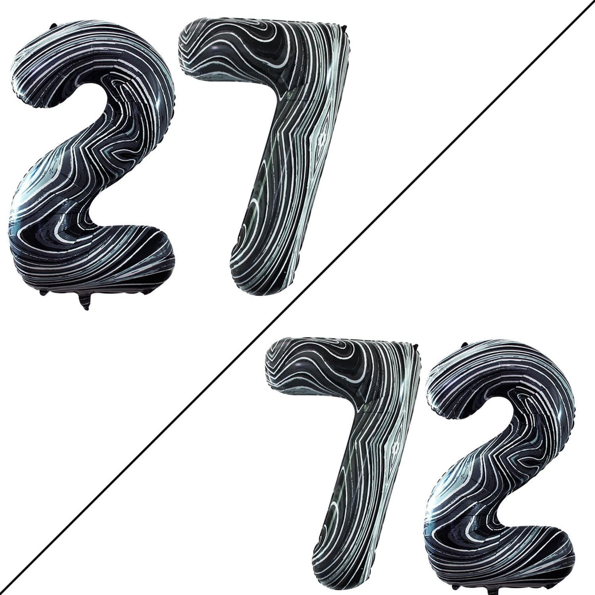 GOER Number 27 Balloons for 27th Birthday Party Decorations,42 Inch Jumbo Foil Helium 72 Balloons
