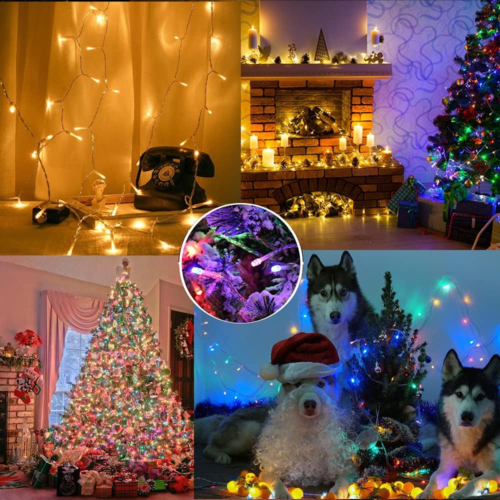 BrizLabs Christmas Lights, 180ft 500 LED Color Changing String Lights, 11 Modes Warm White &