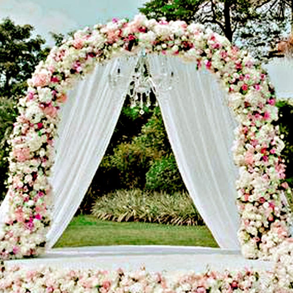 Metal Garden Arbor Wedding Arch 76.8 inch H x 90.5 inch W 94.5 inch H x 55 inch W Assemble Freely 2