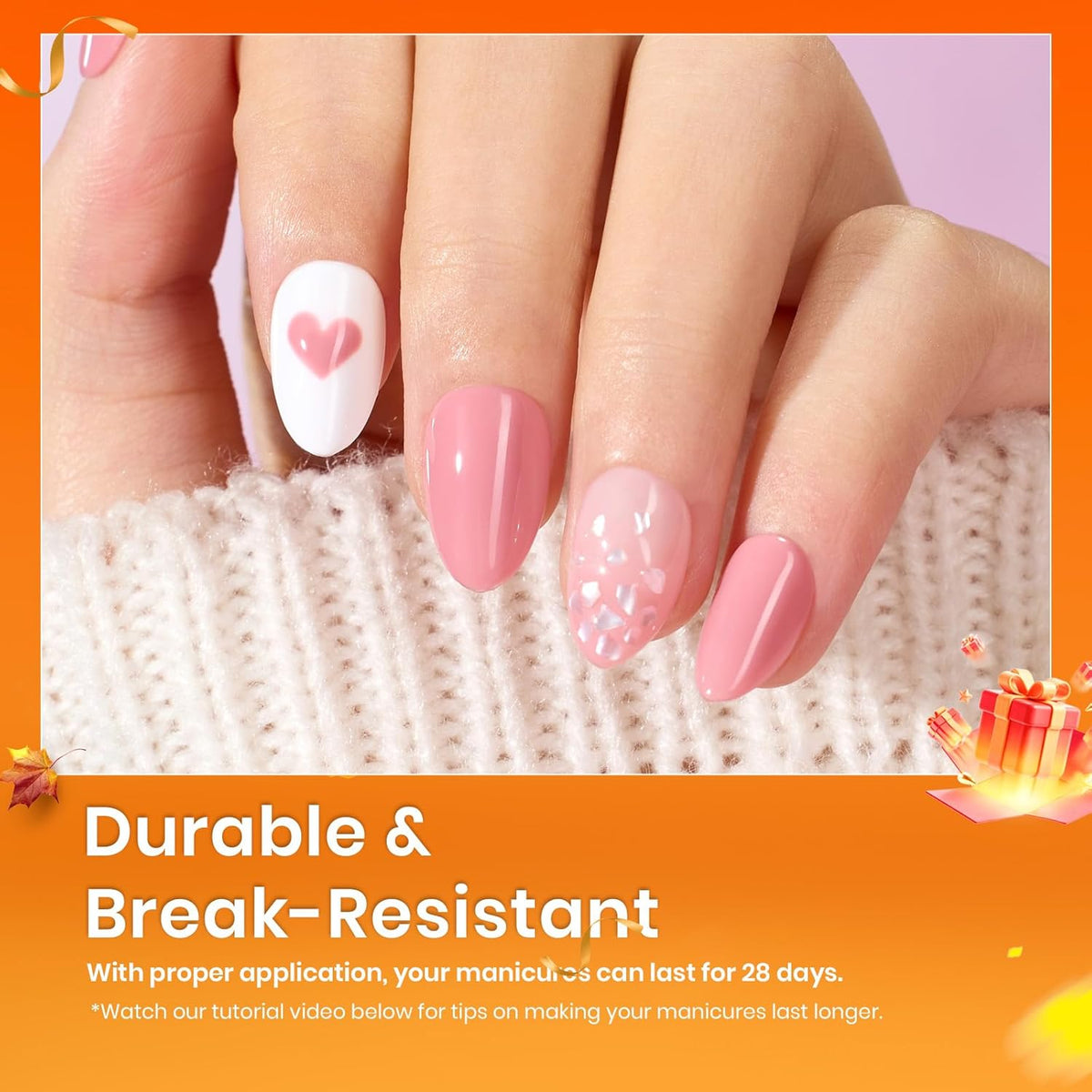 Beetles Gel Nail Tips 576Pcs Extra Short Almond Fake Nails Etch-X Half Matte Press on Nail Tips
