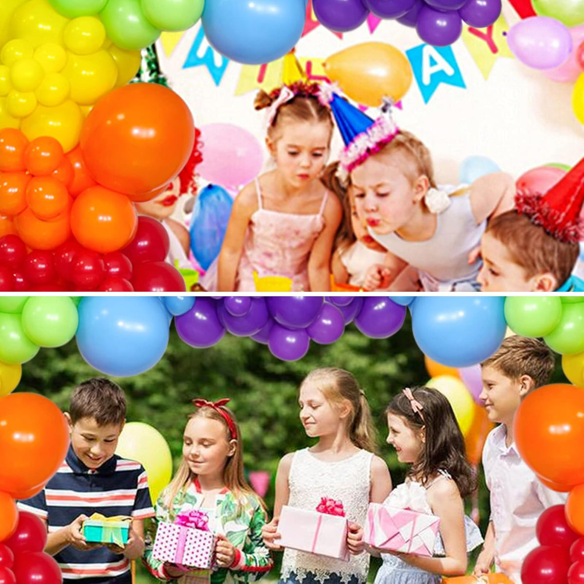 KAWKALSH Rainbow Balloon Arch Kit 111Pcs 18 12 5 Inch Latex Colorful Party Balloons Garland for