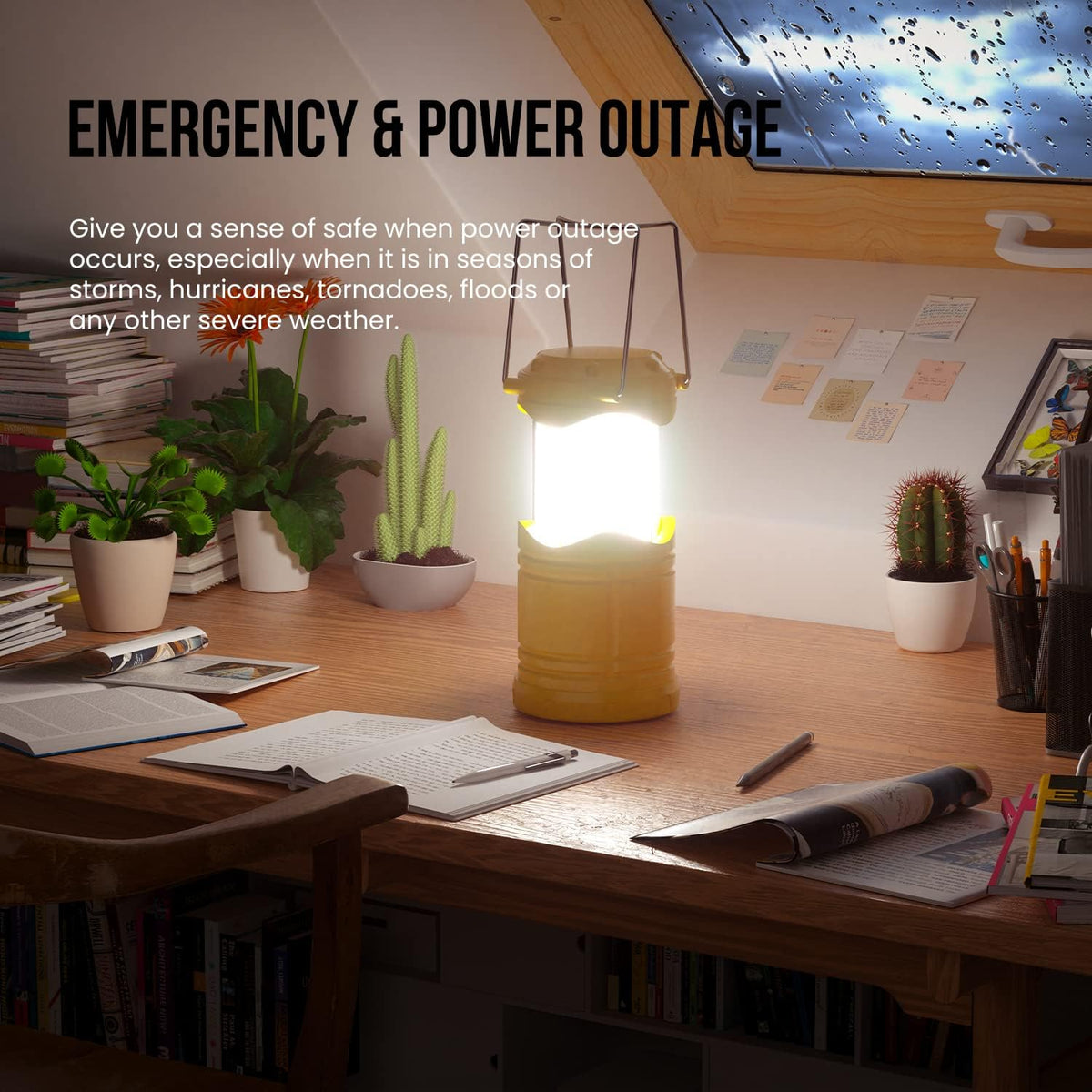 Lichamp LED Camping Lantern, 4 Pack Battery Powered Flashlight for Power Outages, Portable