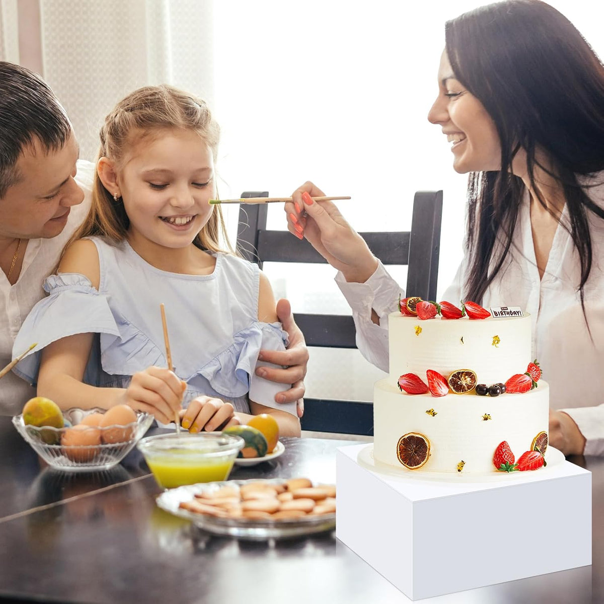 Leinuosen 7 Pcs Large Buffet Risers Set 6" to 12" Acrylic Display Box Catering Dessert Table Riser