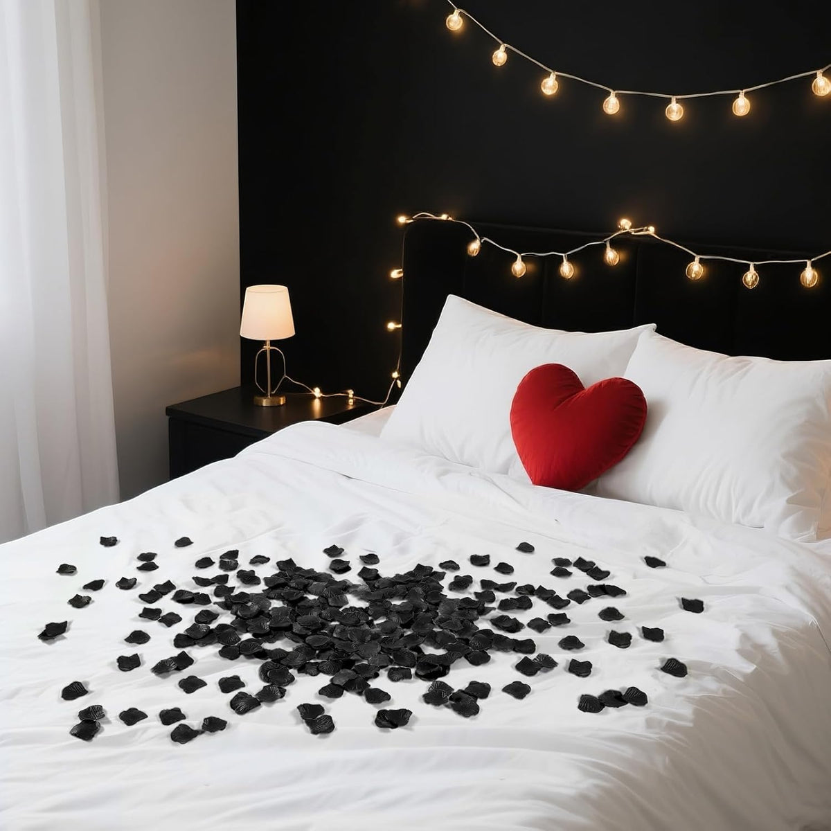 1000 Pcs Black Rose Petals Artificial Silk Flower Petals Romantic Decorations for Wedding