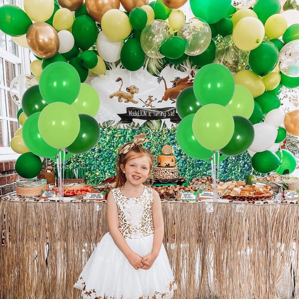TONIFUL 4 Green Table Centerpiece Balloons Stand Kit with Green Balloons for Forest Wild Theme