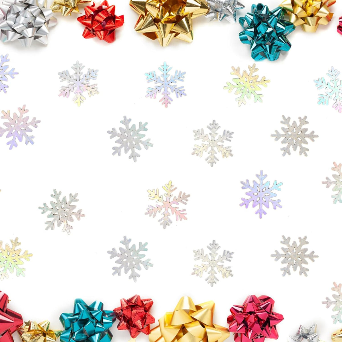 200PC Iridescent Snowflakes Confetti for Winter Wonderland Party Decorations Snowflake Table