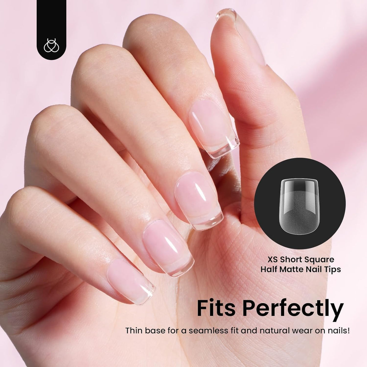 Beetles Gel Nail Tips 288 pcs Extra Short Square Nail Tips 12 Sizes Full Cover Gel Press On Nails