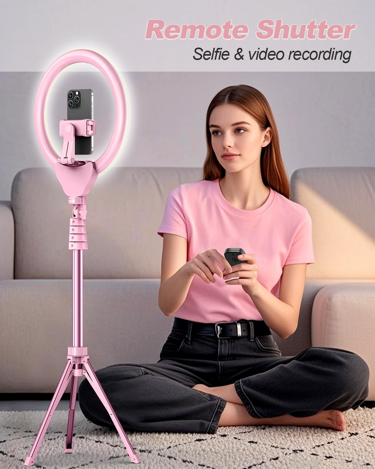 UBeesize 12'' Selfie Ring Light with 62’’ Tripod Stand for Video Recording, Live Streaming(YouTube
