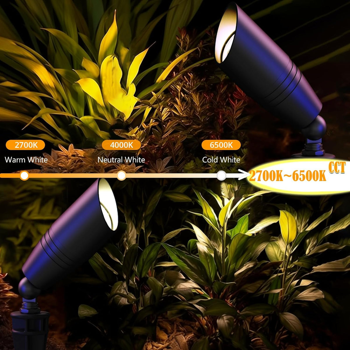 RGB Low Voltage Landscape Lights, 12V Color Changing Outdoor Spot Lights, Waterproof LED Garden