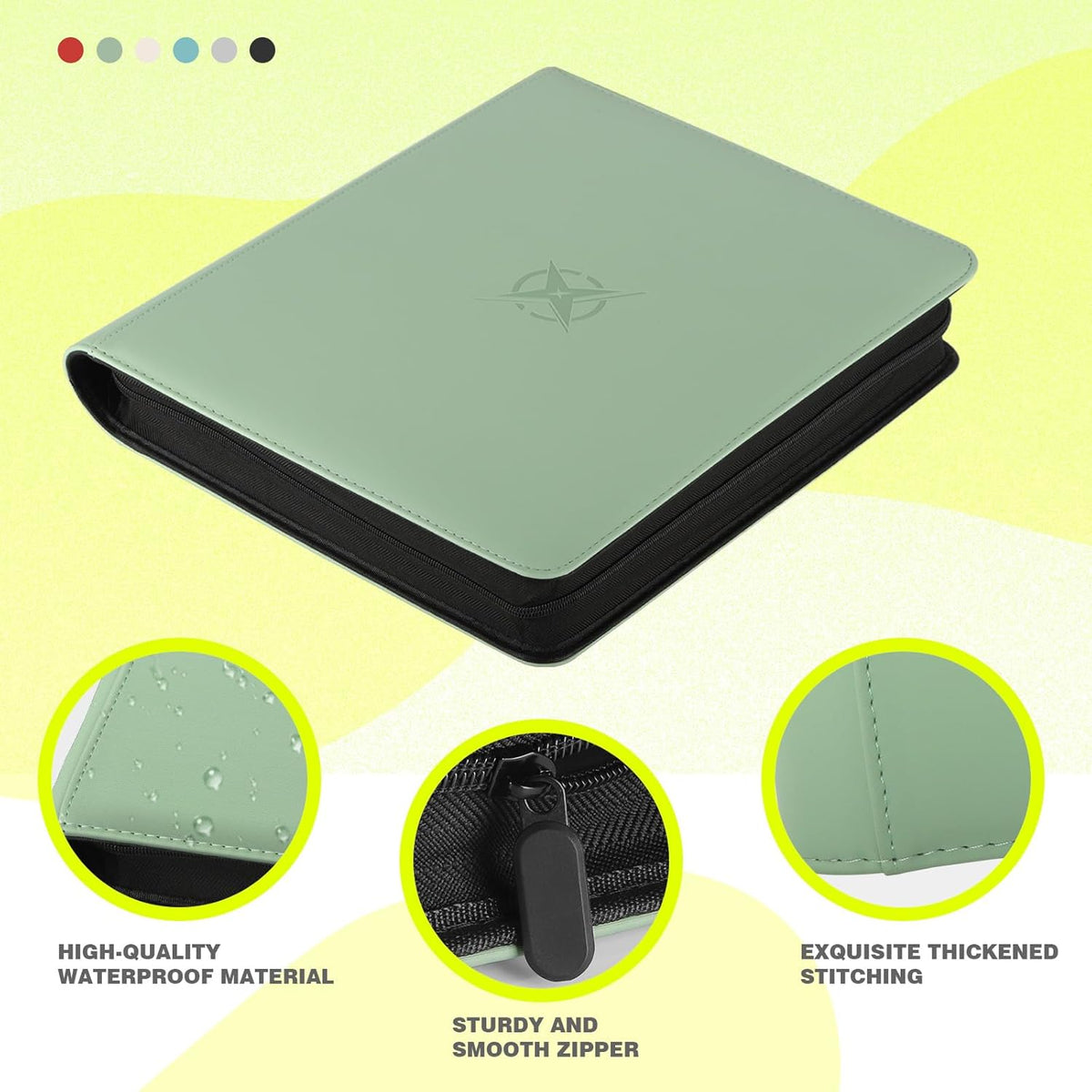20-Pocket Card Binder, Trading Card Binder Holds 2000 Cards, Premium Zippered Trading Card Album