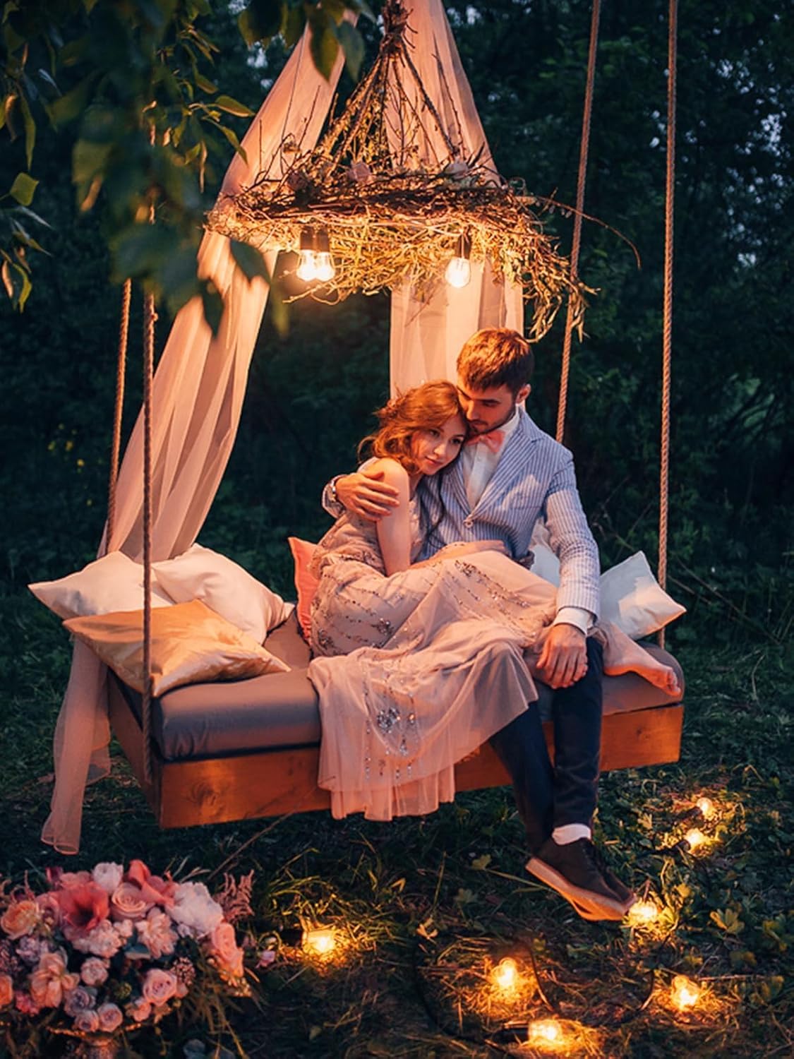 addlon 48FT LED Outdoor String Lights with 25 Edison Vintage Shatterproof Bulbs and Commercial