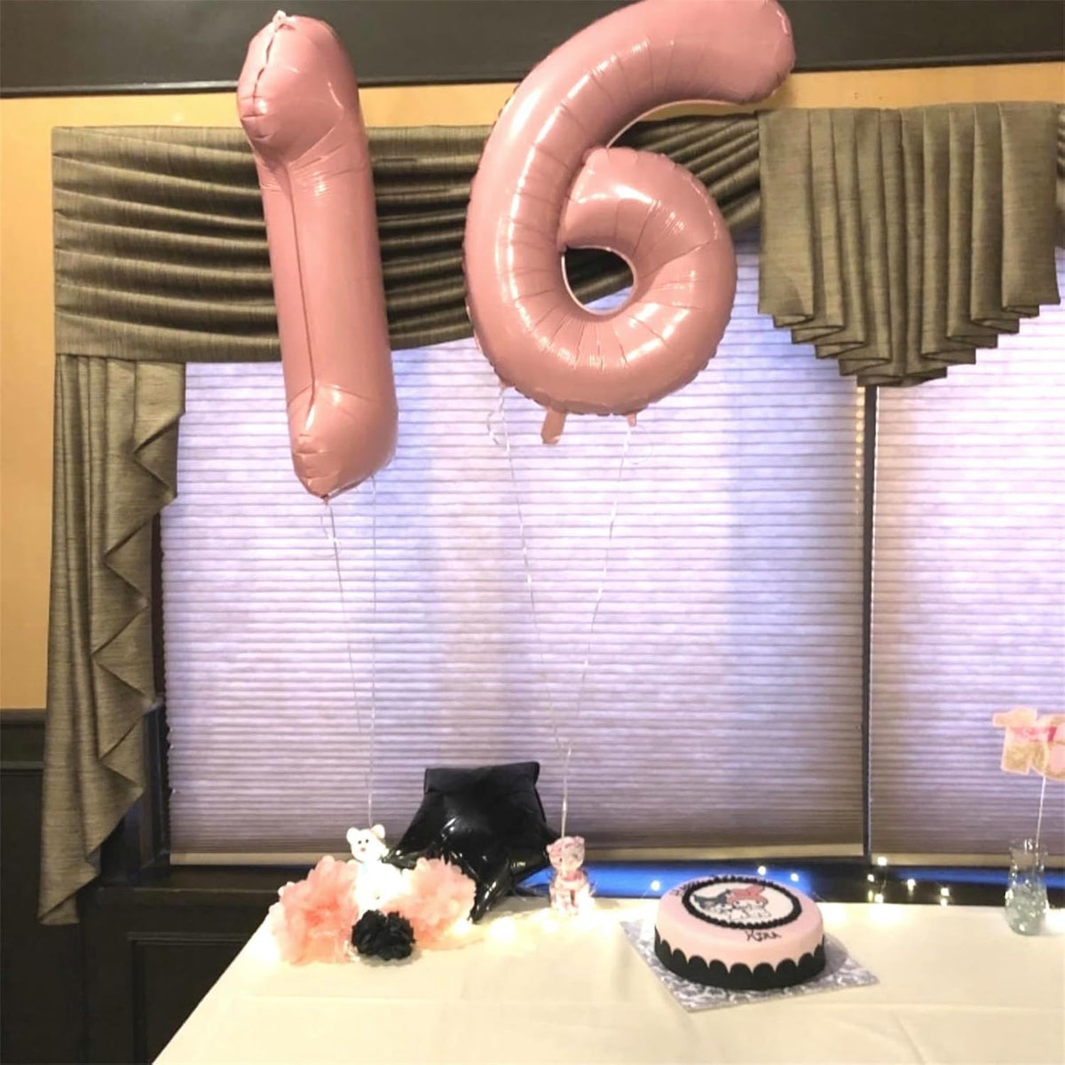 Pastel Pink Number 6 Balloons, 40 In Large Light Pink Number 6 Foil Helium Balloons for Girls, Self