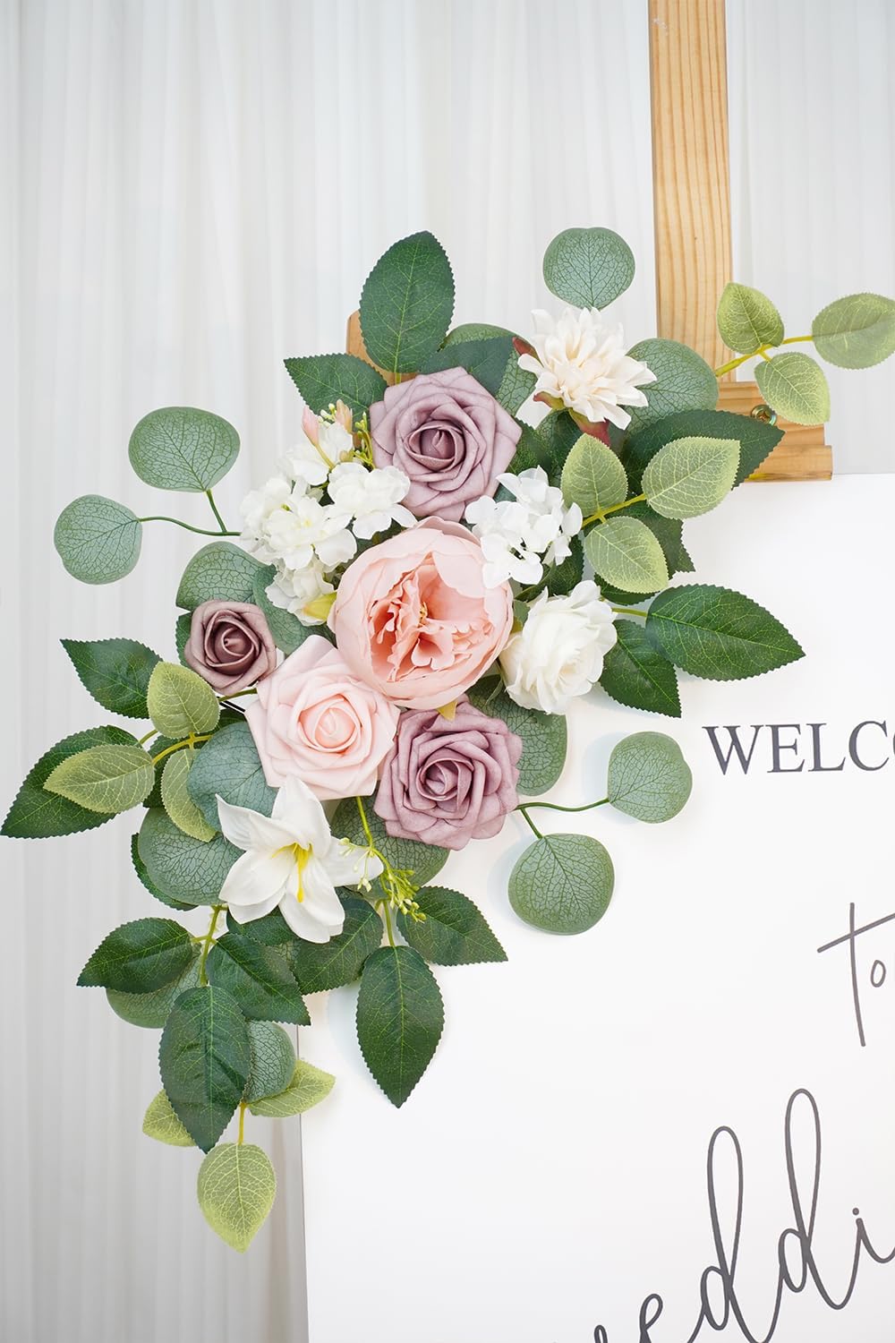 WEIERYUE(Pack of 2 Artificial Flowers Decorations,Artificial Arch Backdrop Garlandfor Ceremony