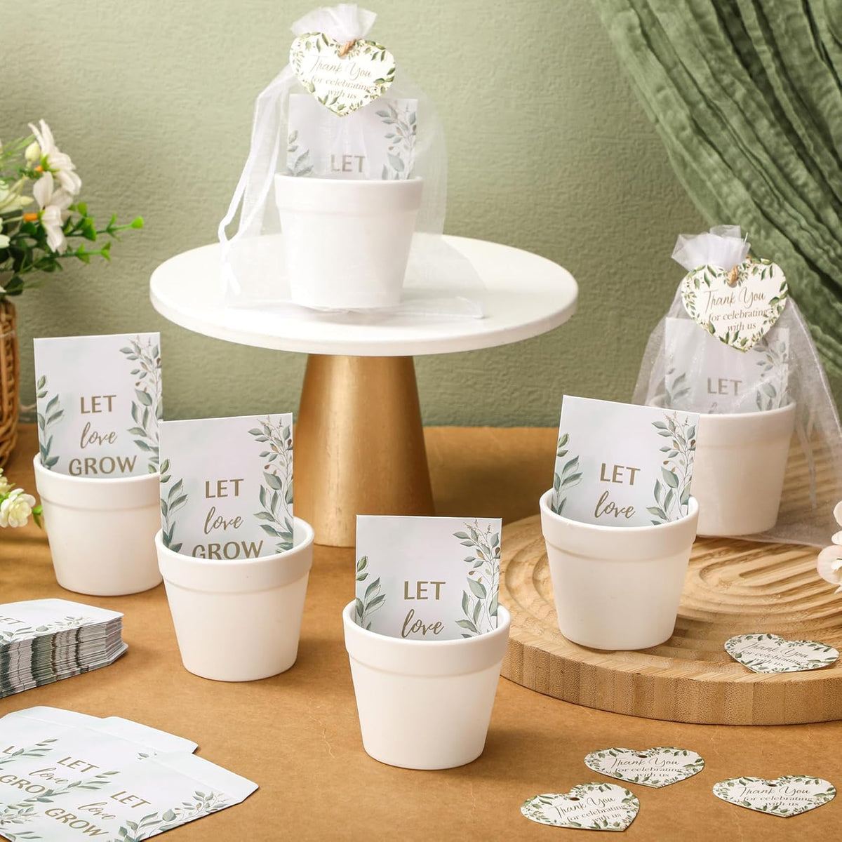 Ctosree 50 Sets Let Love Grow Wedding Favors for Guests Include Self Adhesive Seed Packets (Seed