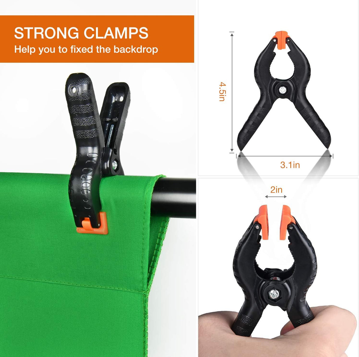 Yesker 8.5x10ft Green Screen Backdrop Kit with Stand Photography Greenscreen Background Support