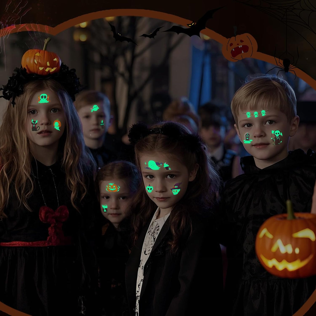 Halloween Luminous Temporary Tattoo for Kids - 250+ Horror Glow Halloween Party Supplies for Boys