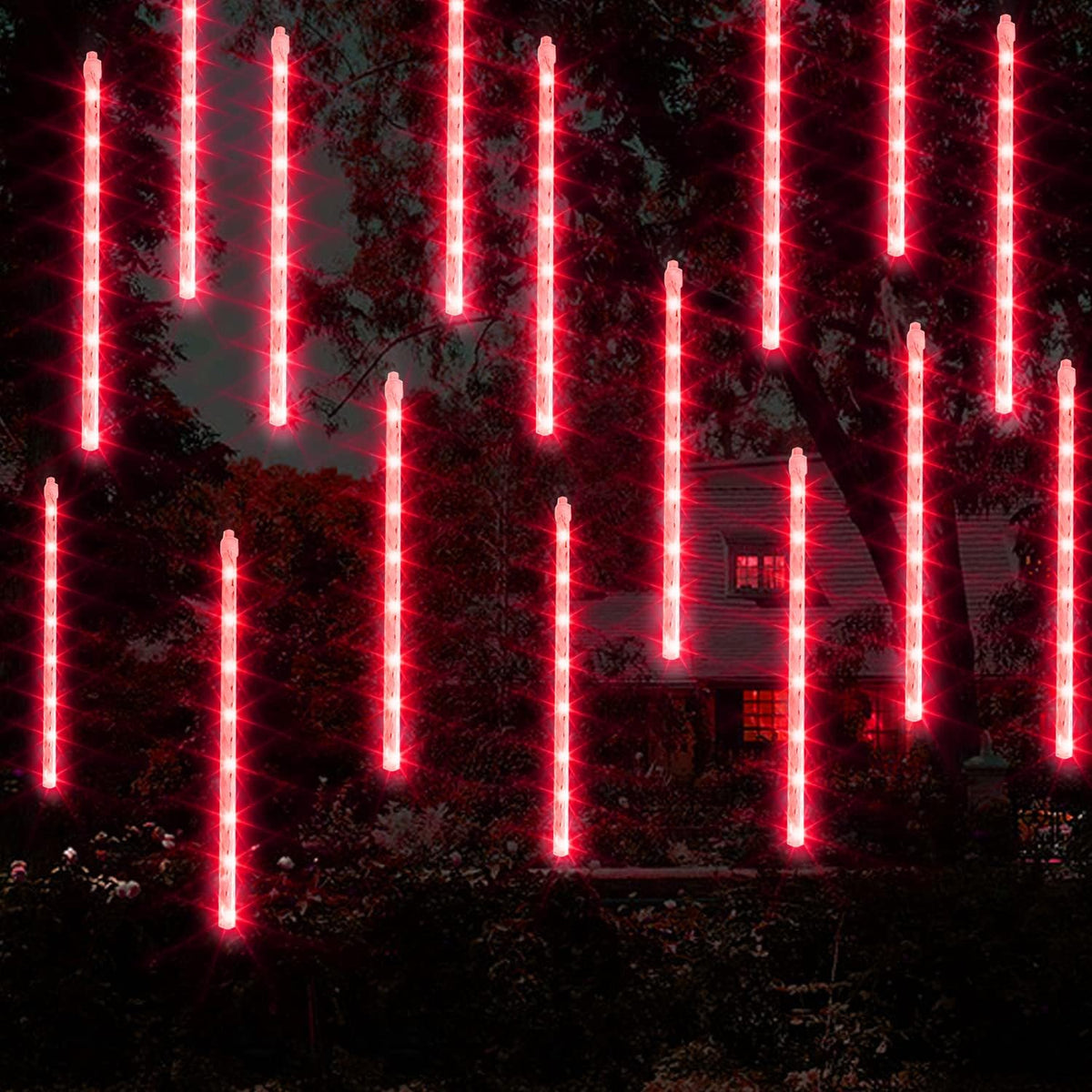 Dazzle Bright 288 LED Christmas Light, 11.8 Inch Meteor Shower Rain Lights with 8 Tubes,Waterproof