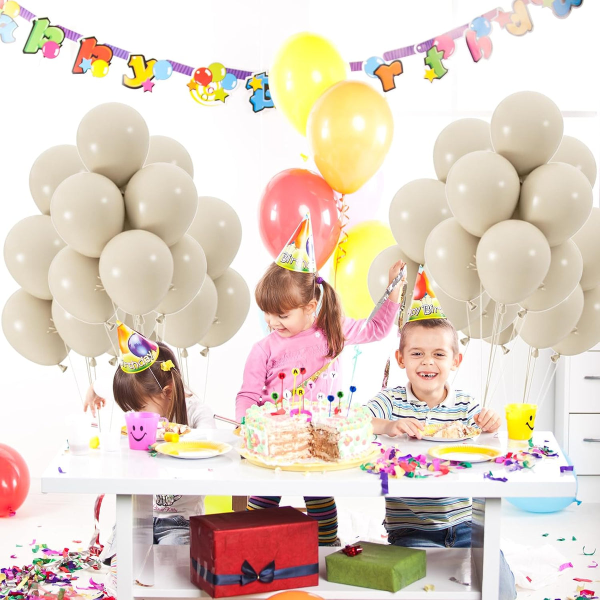 100pcs Sand White Balloons, 12inch Ivory White Party Latex Balloons for BOHO Wedding Birthday Baby