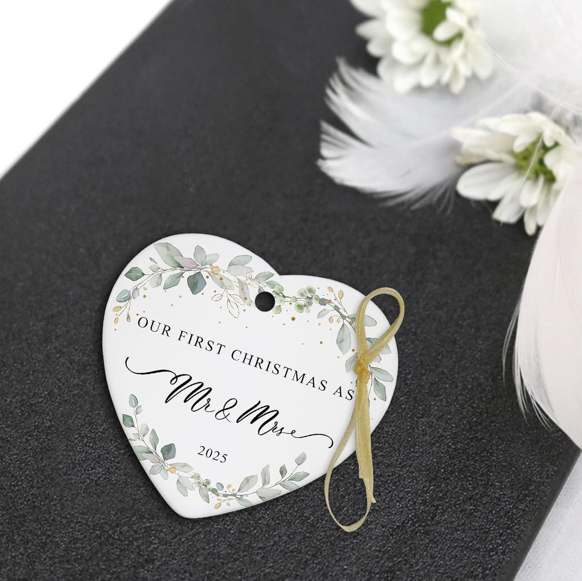 2025 First Christmas Married Ornament,First Year as Mr and Mrs Christmas Hanging Ornament Wedding