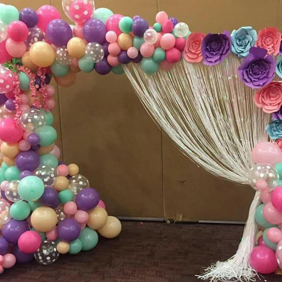 Metallic Chrome Purple Pearl Pink Maca Teal Blue Latex Balloons - 52 PCS 12 Inch with Confetti for