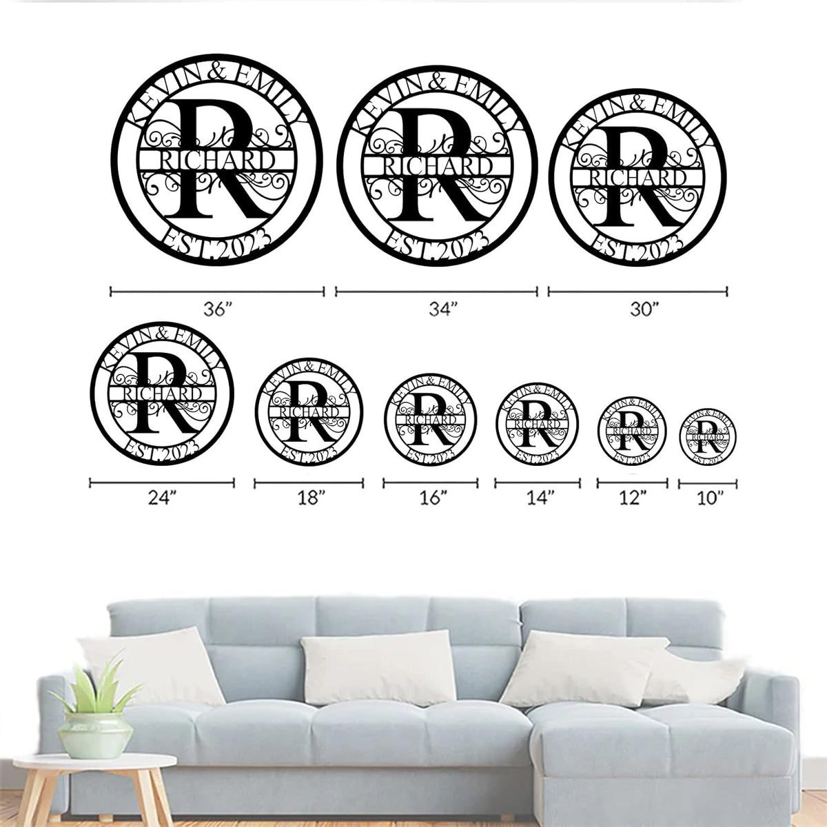 Custom Metal Sign - Last Name Signs - Monogram Wall Decor- Family Sign - Metal Signs for Outdoor