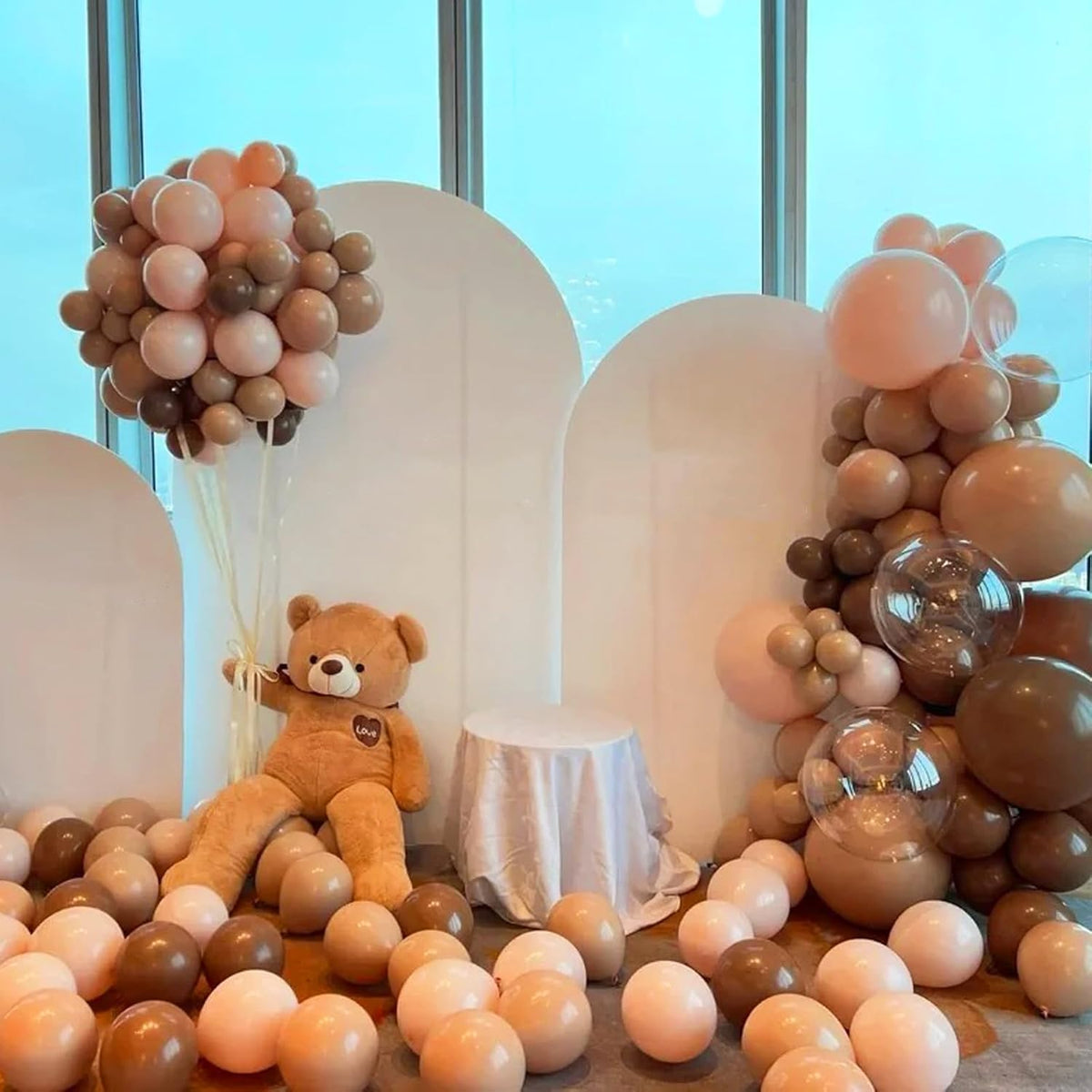 90pack Coffee Balloons Different Size 18/12/10/5 Inch Coffee Balloon Garland Arch Kit for
