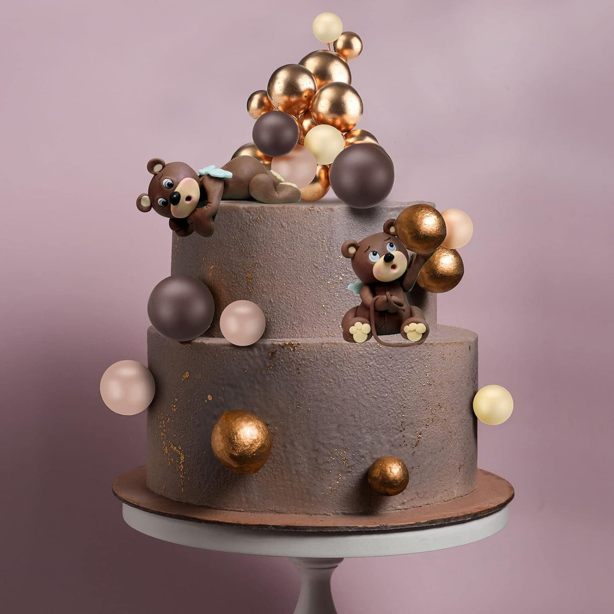 108 Pcs Balls Cake Topper DIY Cupcake Insert Foam Balloons for Cake Baking Wedding Anniversary