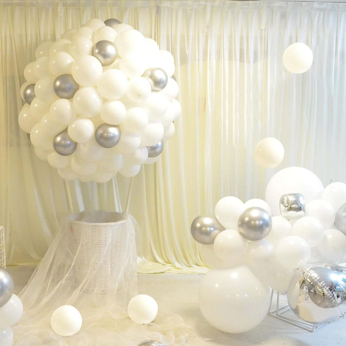 KAWKALSH 200pcs White Balloons 5 Inch, Small Mini Latex Balloons for Party Birthday Baby Shower