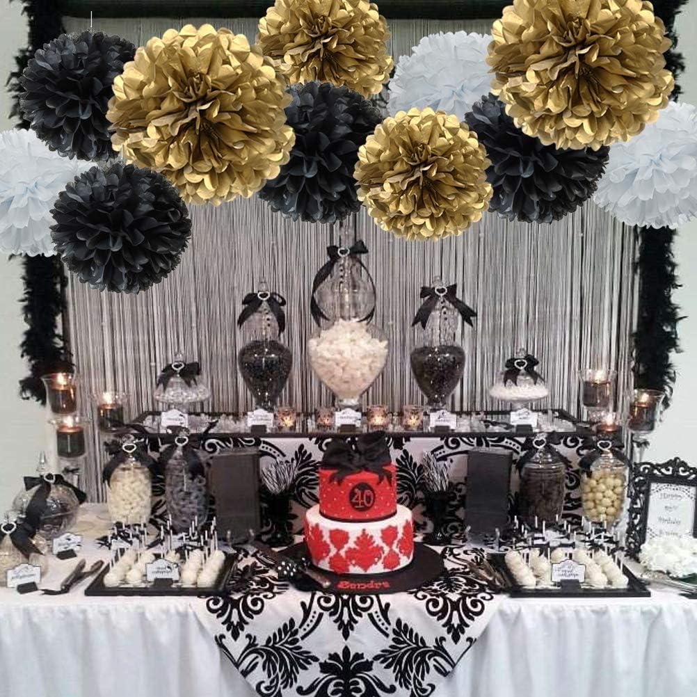 Paper Flower Tissue Pom Poms for Baby Shower New Year Party Hanging Decoration