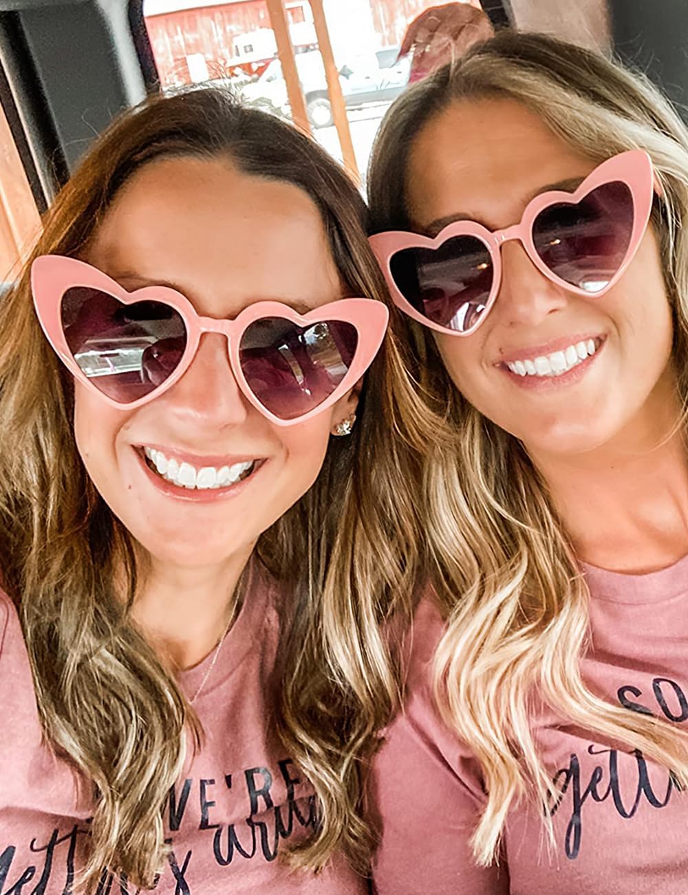 8 Pack Heart Sunglasses Vintage Cat Eye Heart Glasses Retro Bachelorette Bride Sunglasses Bulk for