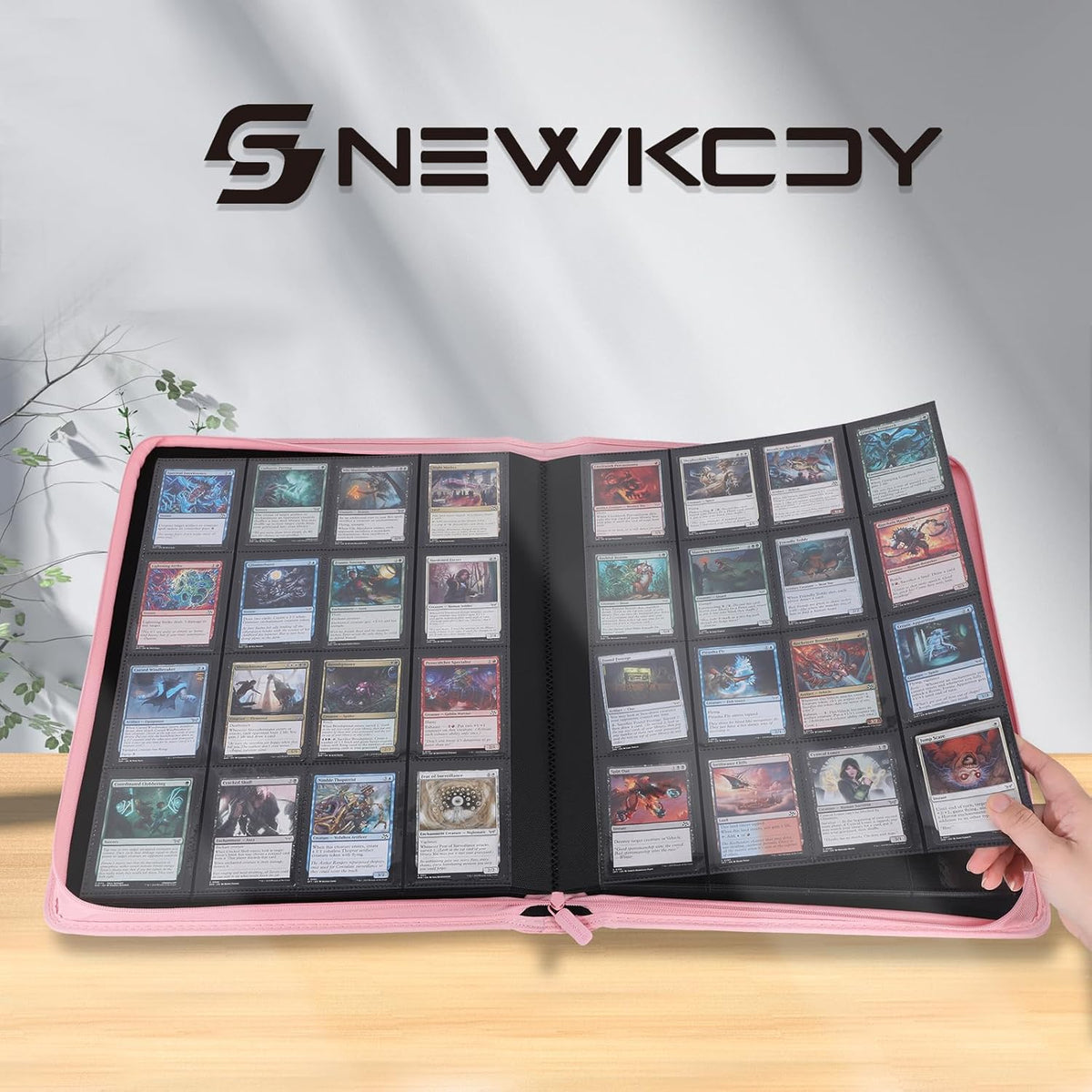 Snekdy premium 1024-pocket trading card binder, 16-pocket cards album, waterproof PU-leather Cover