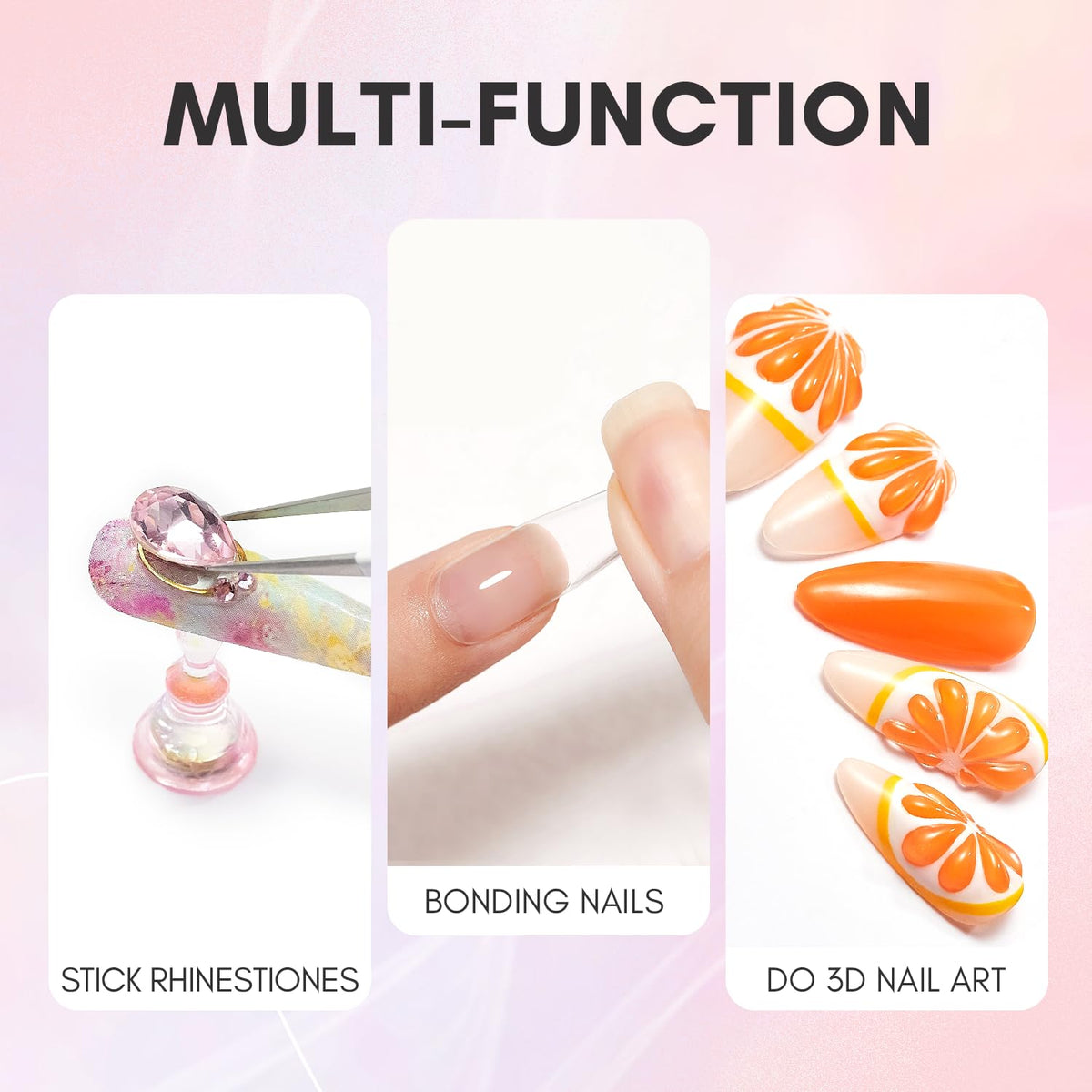 Makartt Gel Nail Glue: Solid Nail Glue for Press On Nails, 15ML 3D Gel UV Lamp Needed