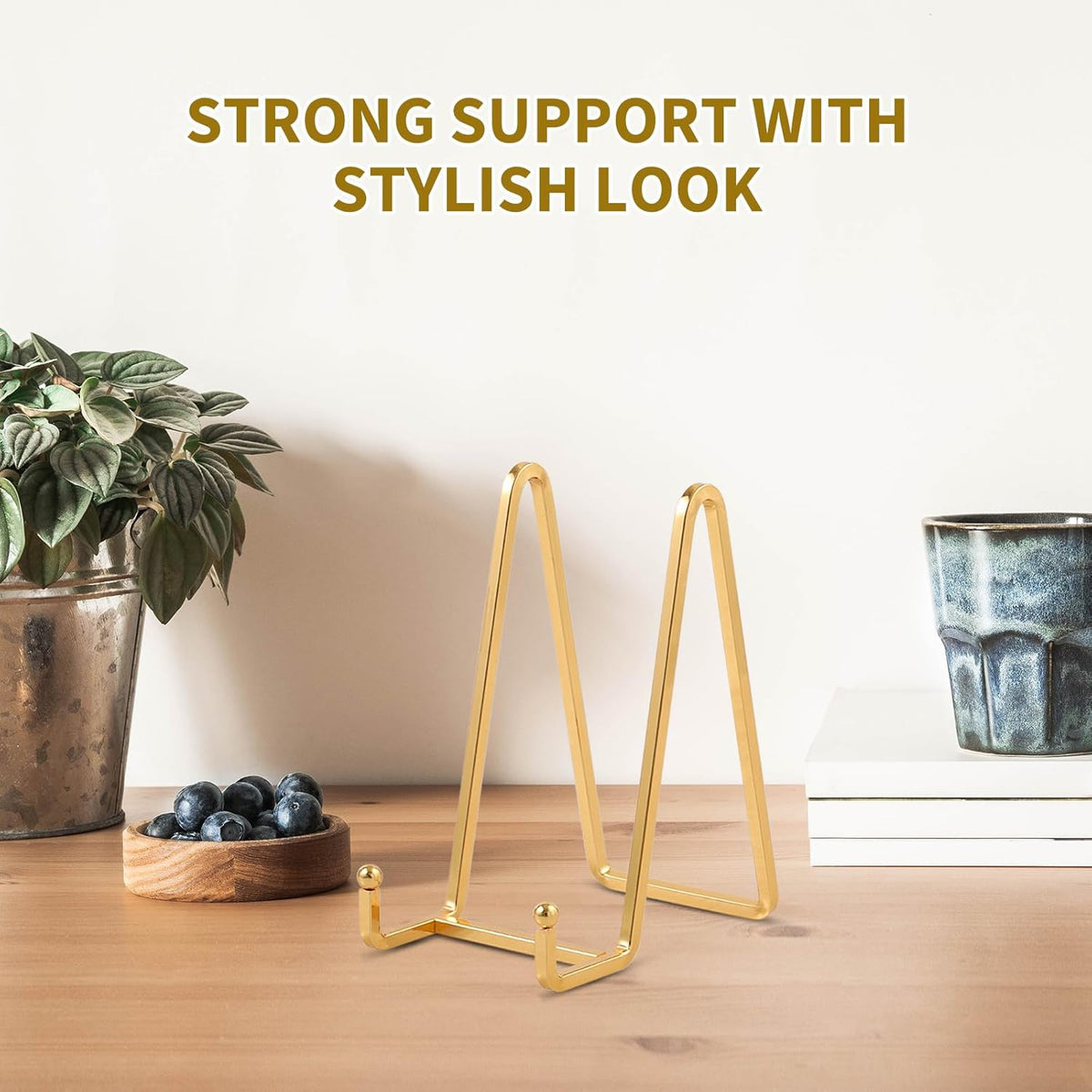 Plate Holder Easel Display Stand - 6 inch Metal Plate Stands for Display - Tabletop Picture Stand