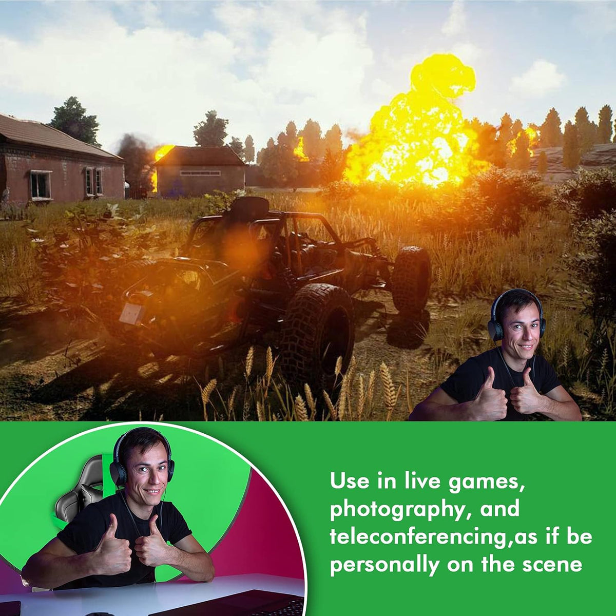 Portable Green Screen Chair, 57 in Greenscreen Backdrop with Stand Double Sided Foldable Green