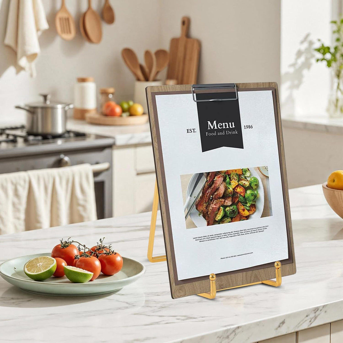 Large Plate Holder Display Stand - 10 inch Tall Plate Stands for Display - Metal Picture Frame