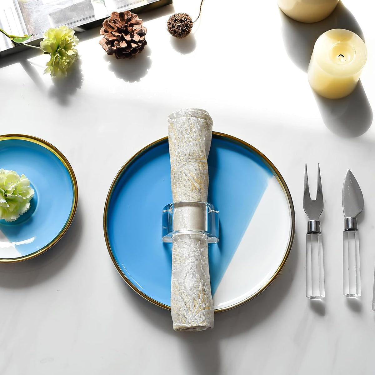 Crystal Napkin Rings, Elegant Dining Table Holders for Formal & Casual Dining, Wedding Reception