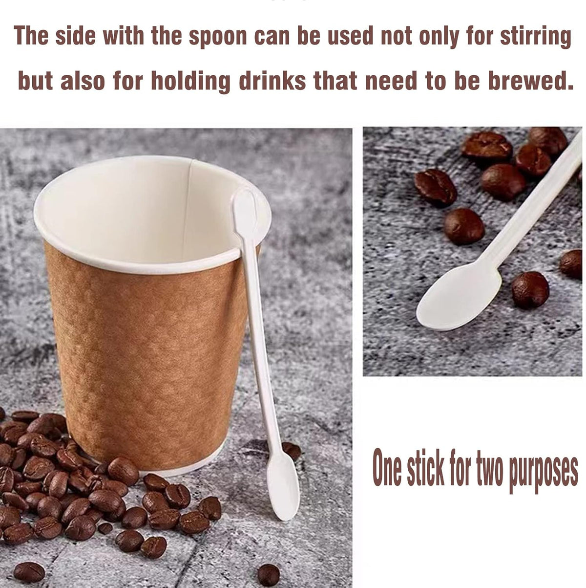 Coffee Spoon 500 PCS Disposable Tiny Coffee Tea Spoon White Plastic Stir Cocktail Sticks Mini Tea