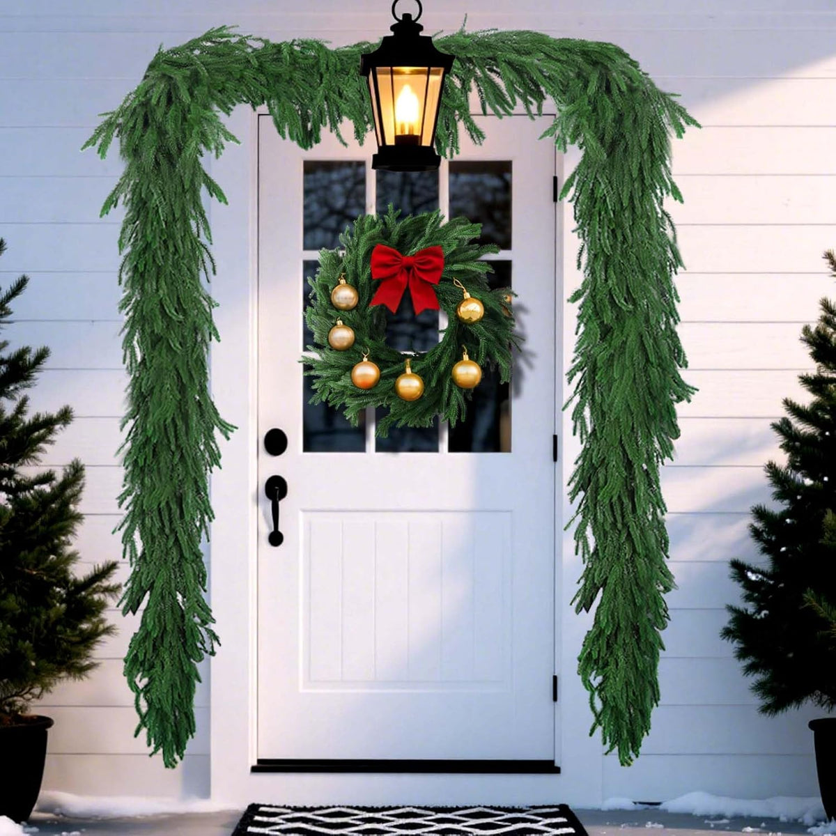 4Pack 6FT Real Touch Norfolk Pine Garland – Artificial Greenery Christmas Garland for Indoor