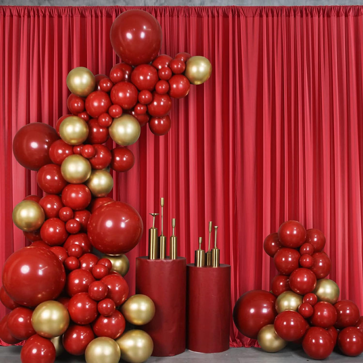 10ft x 10ft Red Backdrop Curtains for Party Wedding Wrinkle Free Red Photo Curtains Backdrop Drapes